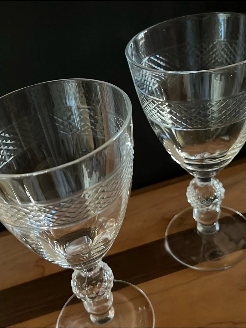 Vintage Home Essentials & Beyond Crystal Clear Eton Pattern Wine Glass Goblets